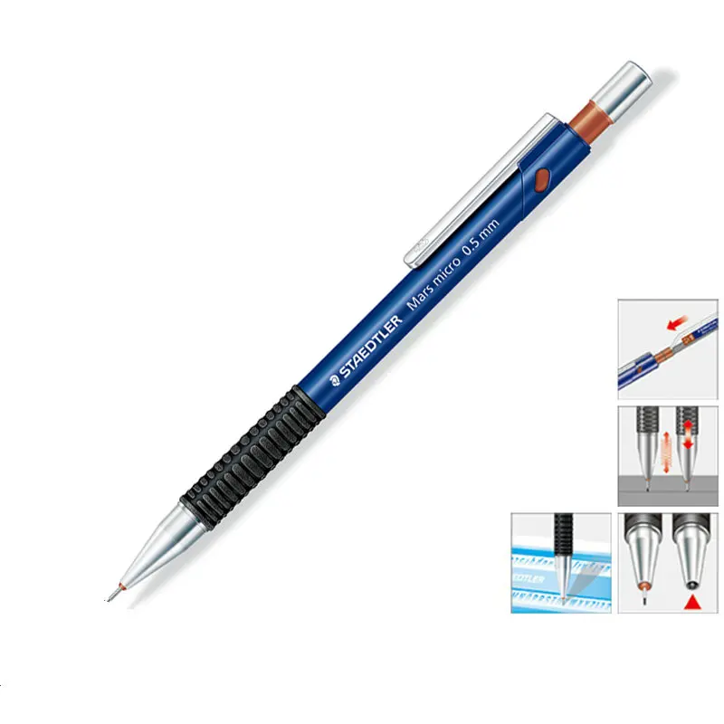 Автоматический механический карандаш Staedtler Mars Micro 775 0 3/0 5/0 7/0 9 мм сине черный цвет