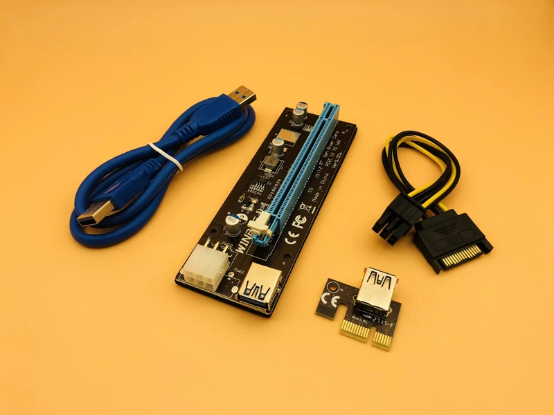 USB 3 0 PCI Express Riser Card E 1x до 16x кабель для передачи данных SATA 6Pin IDE Molex блок питания BTC