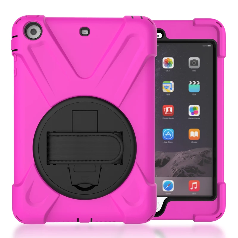 Высокопрочный чехол для iPad mini ударопрочный силиконовый с подставкой и ручным