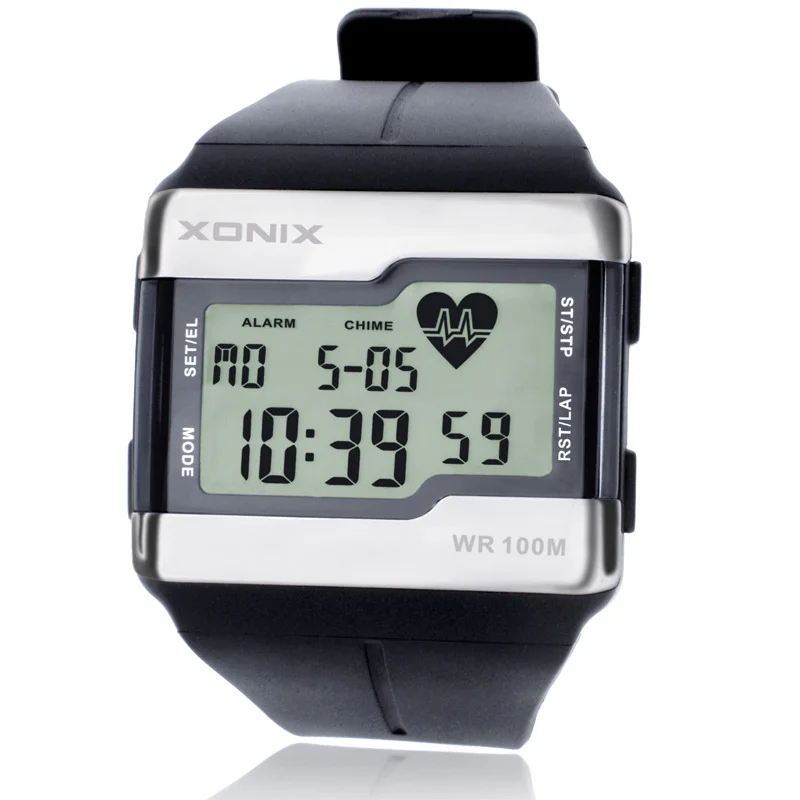 Часы наручные мужские с пульсометром 100 метров водостойкие | Наручные часы