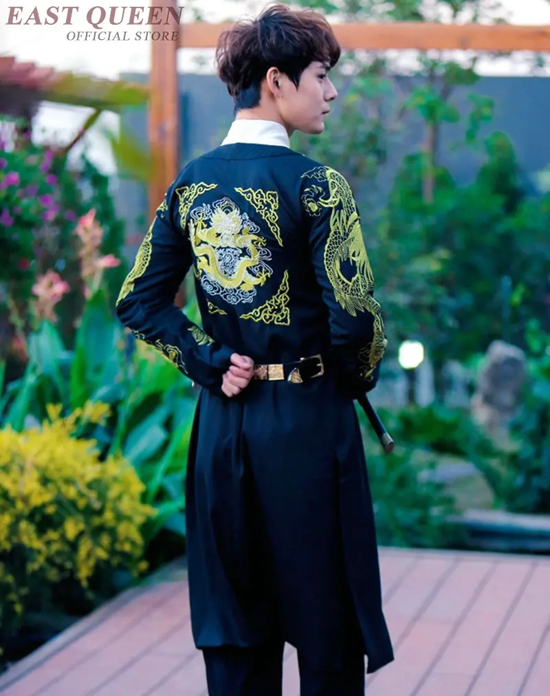 Китайский воин костюм Хана династии Цин старинная Китайская одежда hanfu мужские cheongsam qipao FF1138