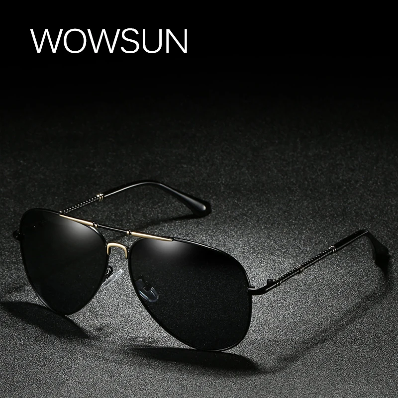 WOWSUN Брендовые мужские солнцезащитные очки поляризованные зеркальные HD линзы