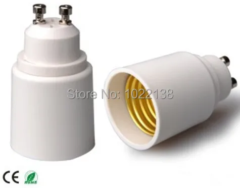 

50pcs GU10 to E27 socket adapter LED Light Bulb Lamp Holder lamp base Converter GU10-E27 extender Free Shipping With Tracking No