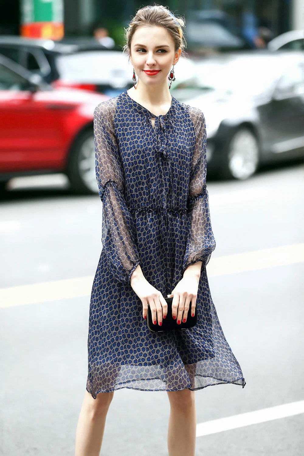 Качественное женское платье в повседневном стиле из натурального шелка 100% милое