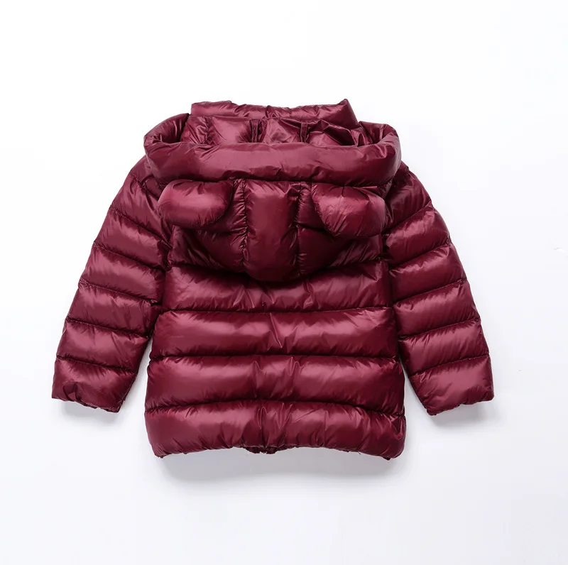 Осенне-зимние детские пуховики Длинные рукава с медвежьими ушками свет то теплые