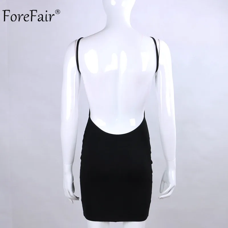 ForeFair, хлопок, сексуальное платье для женщин, летнее, без рукавов, мини, облегающее платье, открытая спина, осеннее платье для женщин