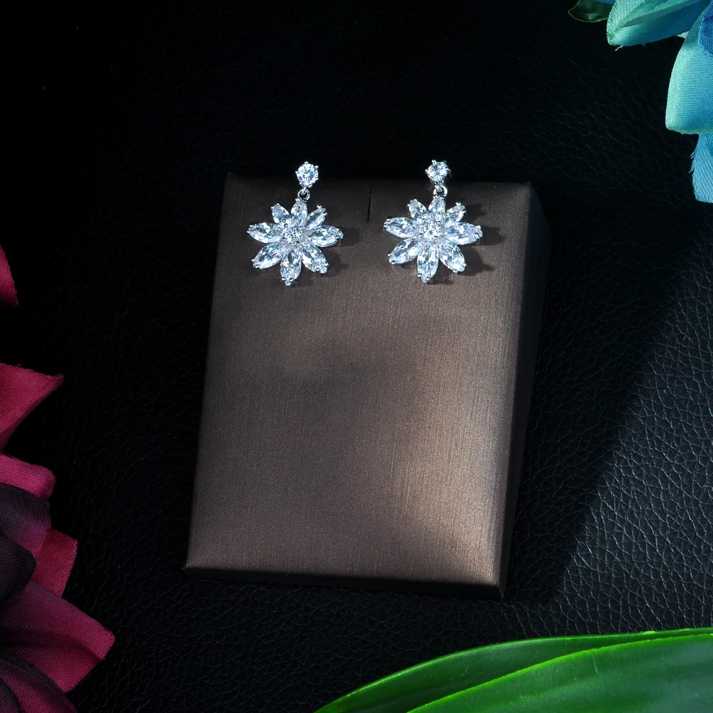 HIBRIDE брендовые высококачественные серебряные длинные черные серьги капли с