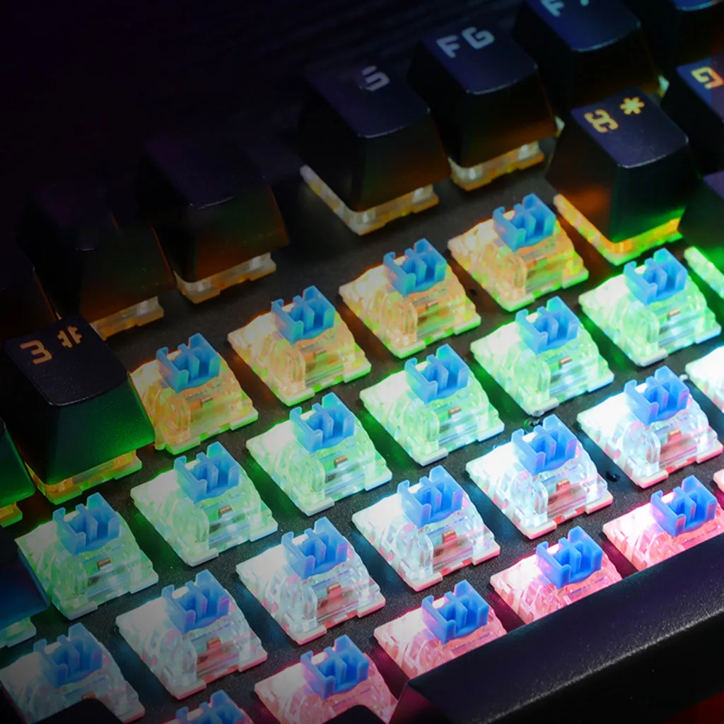 Английская механическая клавиатура синий переключатель подсветка USB Проводная