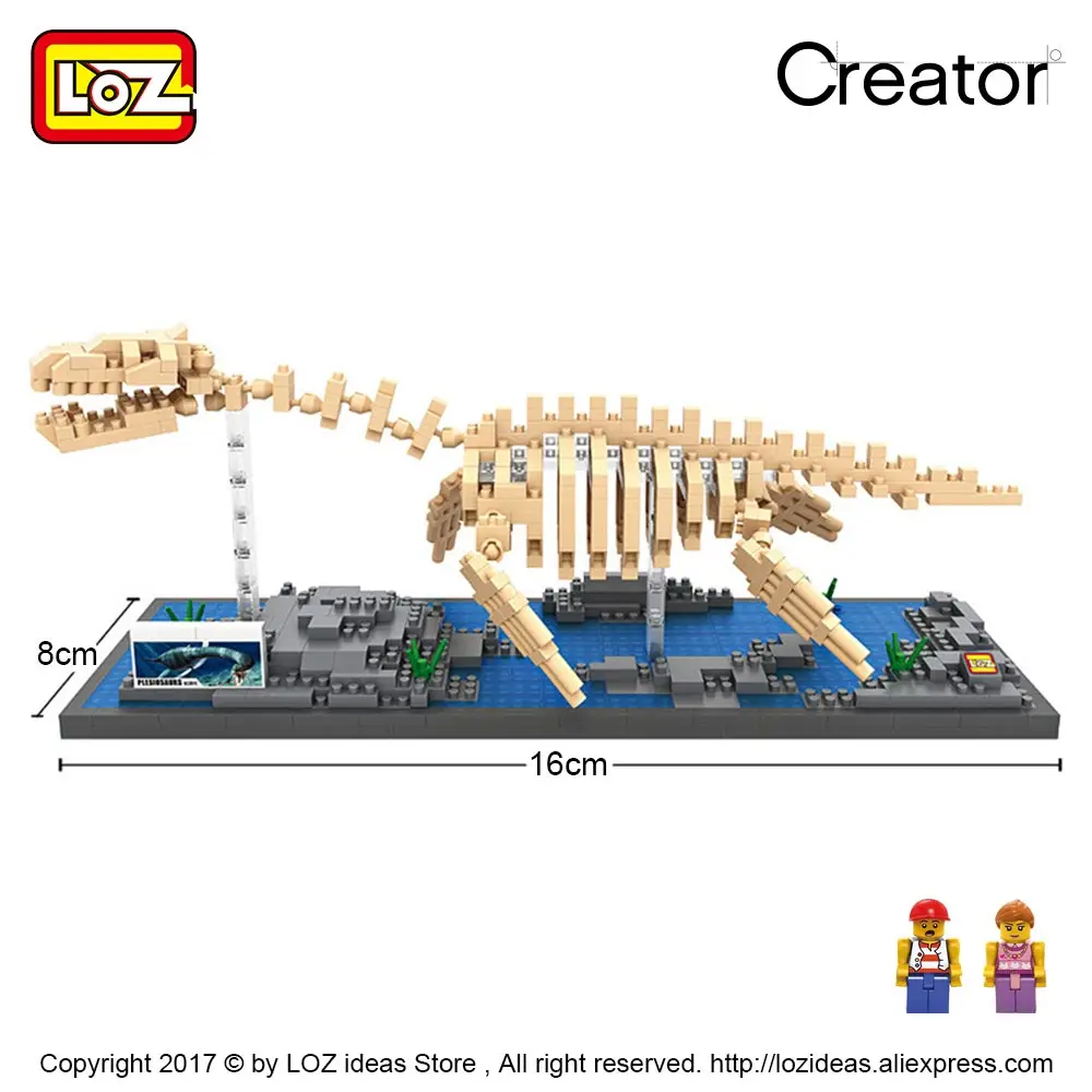 LOZ Алмазные блоки плиссиозавр скелет динозавра игрушки &quotfossiosourus&quot Jurassic древнее