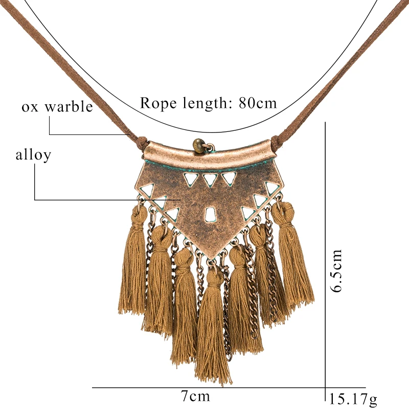 Женский чокер в стиле бохо этническое ожерелье с подвеской кисточкой Длинная