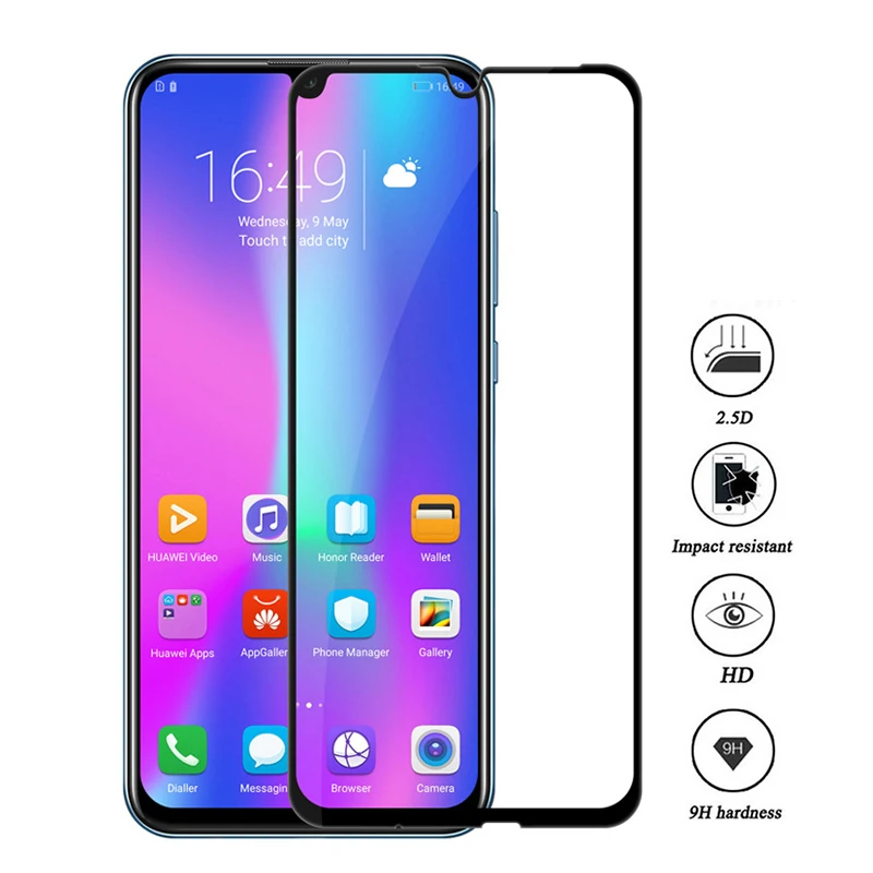 Для Huawei Honor 10 lite защитное стекло с полным покрытием для 9 защита экрана закаленное