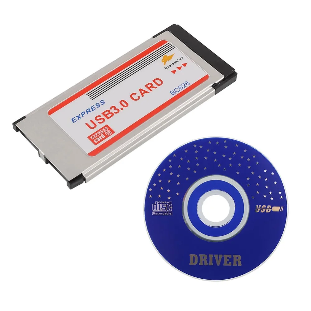 AMZDEAL супер-Speed Express Card ExpressCard 34 мм двойной устройство работающее от прикуривателя с 2 портами USB 3,0 Карты BC628 для ноутбука