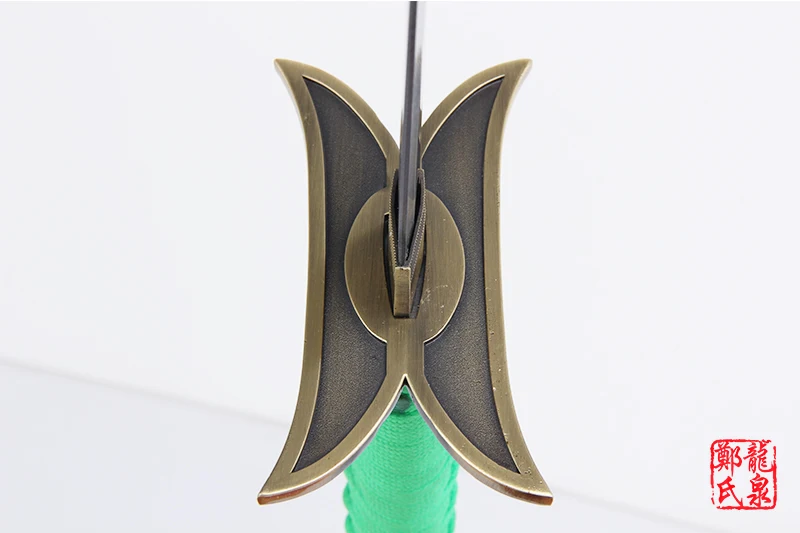 Japanese katana cosplay samurai swords Bleach Anime Neliel Tu Oderschvank's Sword Carbon Steel Blade Decorative Green No Sharp