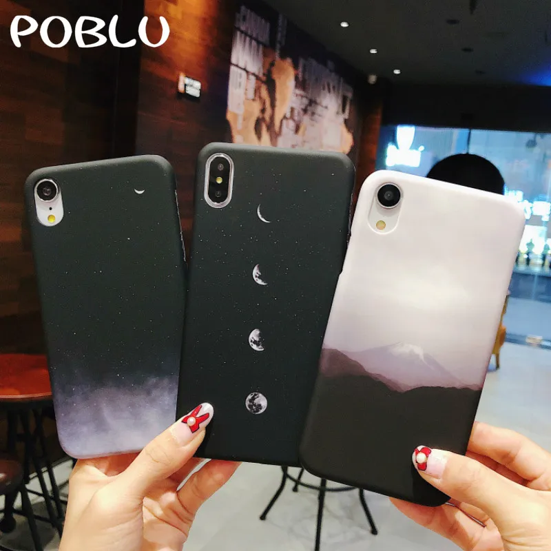 POBLU Ретро звездное небо Луна вулканических чехол для iPhone XS Max X XR 8 7 6s плюс задняя