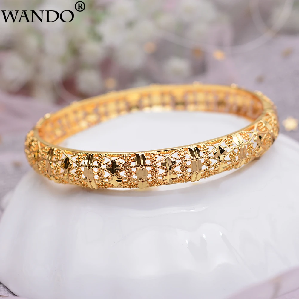 WANDO 1 шт./лот 24kGold браслет для женщин Золотой Дубай Свадебный невесты из Эфиопии