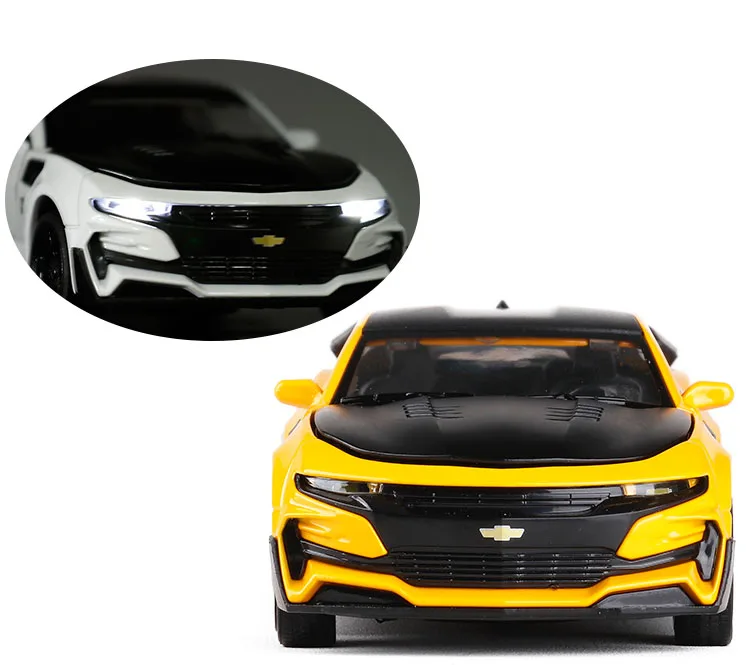 1:32 Chevrolet Camaro литая под давлением модель автомобиля с вытягиванием назад Игрушечная машина для детей и взрослых Коллекция подарков на день рождения