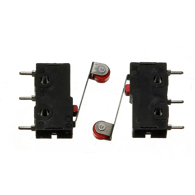 10 шт. концевые переключатели, 3 Pin N/O N/C 5A 125V-250VAC микро переключатель роликовый рычаг Arm PCB терминалы KW12-3