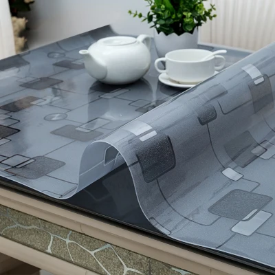Sets grid 1.5mm T Скатерть из ПВХ с геометрическими розами, водонепроницаемая, маслостойкая, 1,5 мм, Мягкий стеклянный коврик для стола, вечерние, для украшения стола, скатерть на заказ - Цвет: Sets grid 1.5mm T