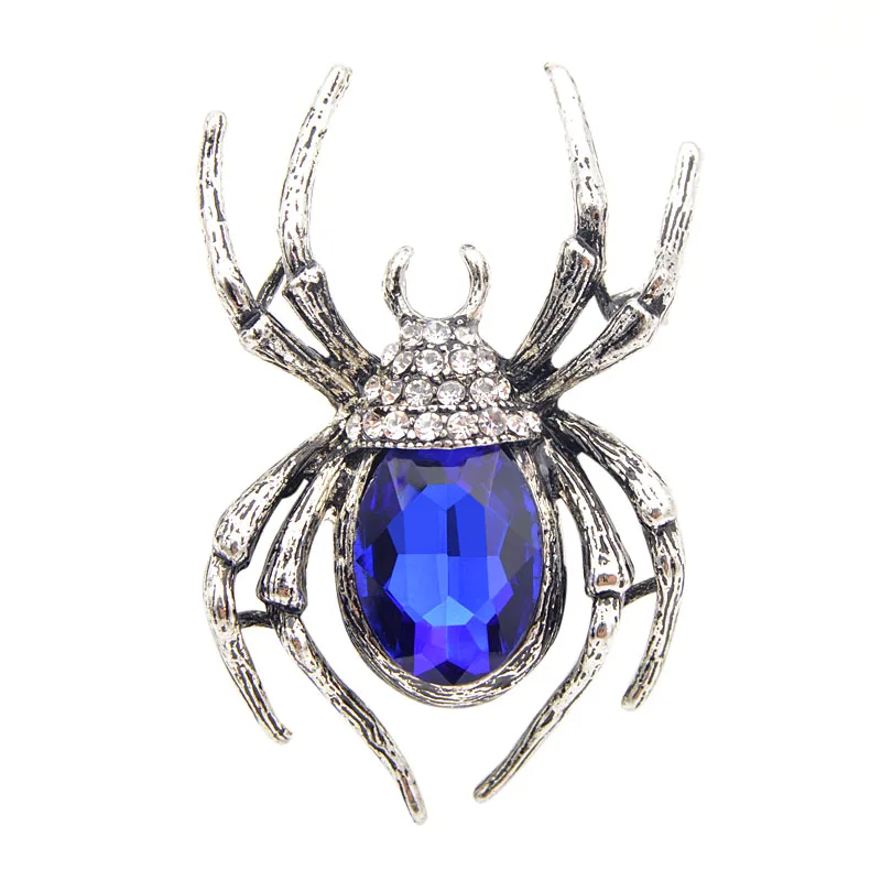 royal blue CINDY XIANG, броши для женщин, Классические булавки в виде насекомых-пауков для мужчин, декольте спереди, одежда, подарок на Хэллоуин, ювелирные украшения, подвески - Окраска металла: royal blue