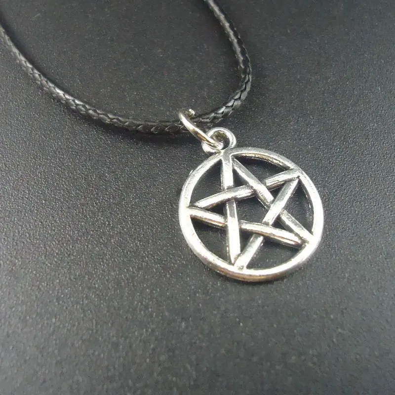 Новые Модные Винтажные подвески из сплава в виде пятиконечной звезды кожаные