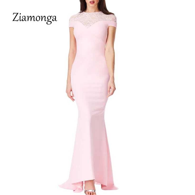 Ziamonga Maxi Dress Vestidos De Festa Party Night Club Dresses Lace Patchwork Mermaid Bodycon Formal Gowns Roupa Feminina | Женская