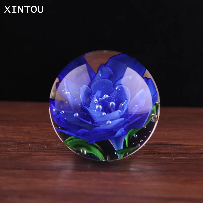 XINTOU 80mm Crystal Glass Ball Rose Artificial Flower Globe Wooden Bluetooth Music Box Base Wedding Decoration Accessories Gifts | Дом и сад