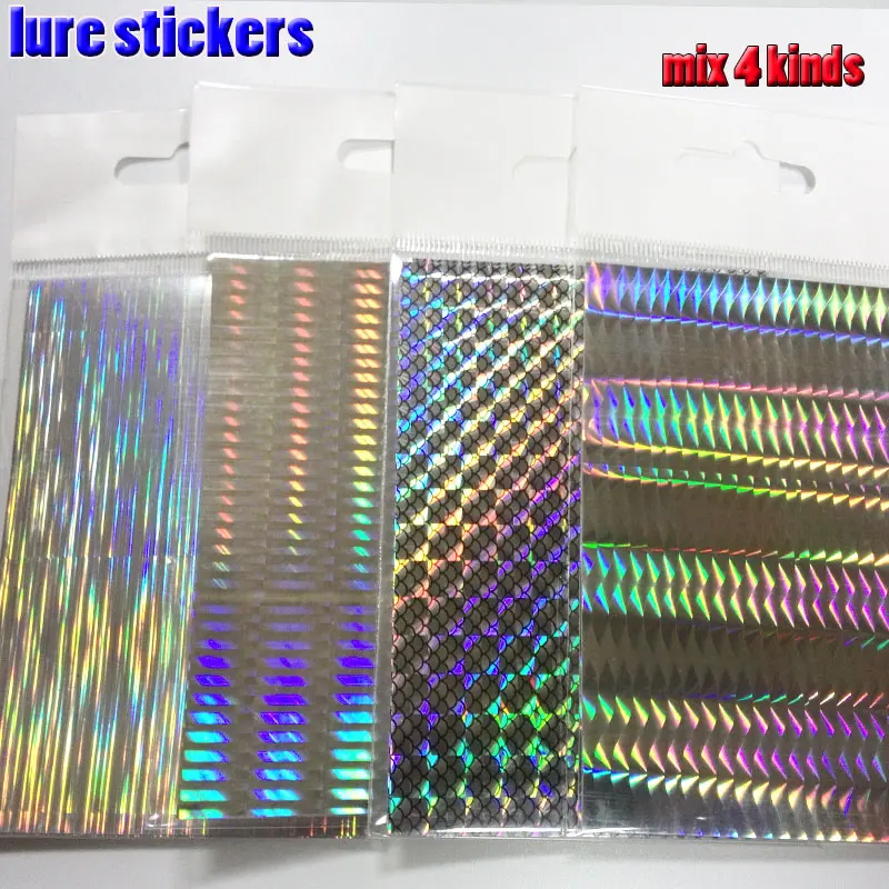 2014 Горячие наклейки для приманок цветные весы 4 вида 2 бумаги Каждая сумка всего 8