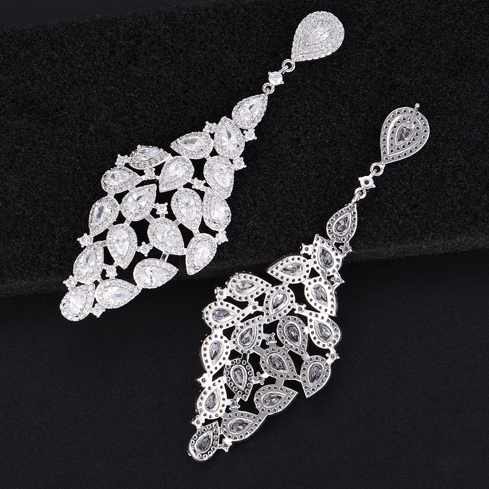 Missvikki 925 Серебряная подвеска с серьгами для женщин букле d'oreille Femme Полный австрийский кристалл вечерние ювелирные изделия
