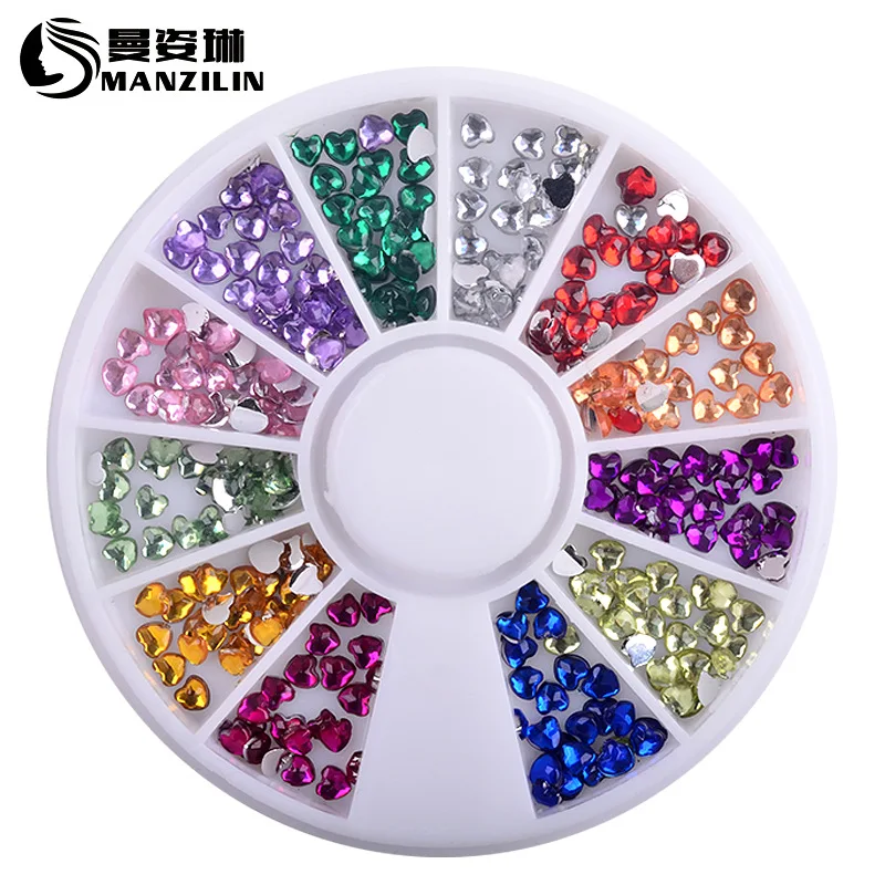 

Модные 3 мм акриловые любовные колеса Кристалл Декоративные наклейки для ногтей 3D DIY Дизайн ногтей типсы ювелирные изделия Стекло Стразы ин...