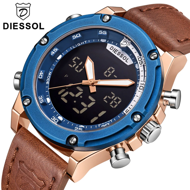 DIESSOL часы для мужчин лучший бренд класса люкс спортивные цифровой в стиле