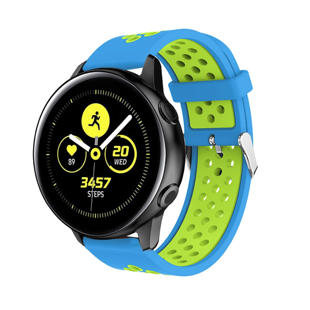 20 мм спортивный силиконовый ремешок для samsung Galaxy Watch Active 2 для Xiaomi Huami Amazfit Bip Смарт-часы браслет