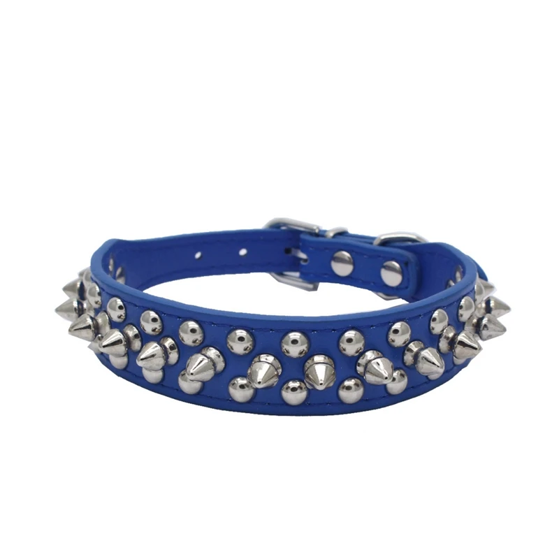 Натуральная Кожа Pu воротник супер с заклепками собаки Necklet яркие мелких животных