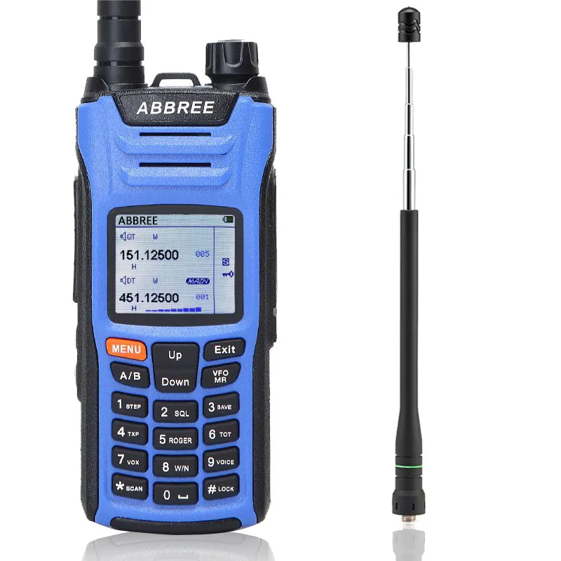 add antenna ABBREE AR-F6 6 полос рация двойной дисплей 999CH VOX DTMF SOS сканирование секундомер функциональный ЖК-дисплей цветной дисплей радио ветчины - Цвет: add antenna