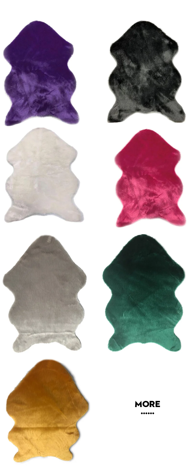 Fur Artificial Sheepskin Hairy Carpet for Living Room Bedroom Rugs Skin Fur Plain Fluffy Area Rugs Washable Bedroom Faux Mat