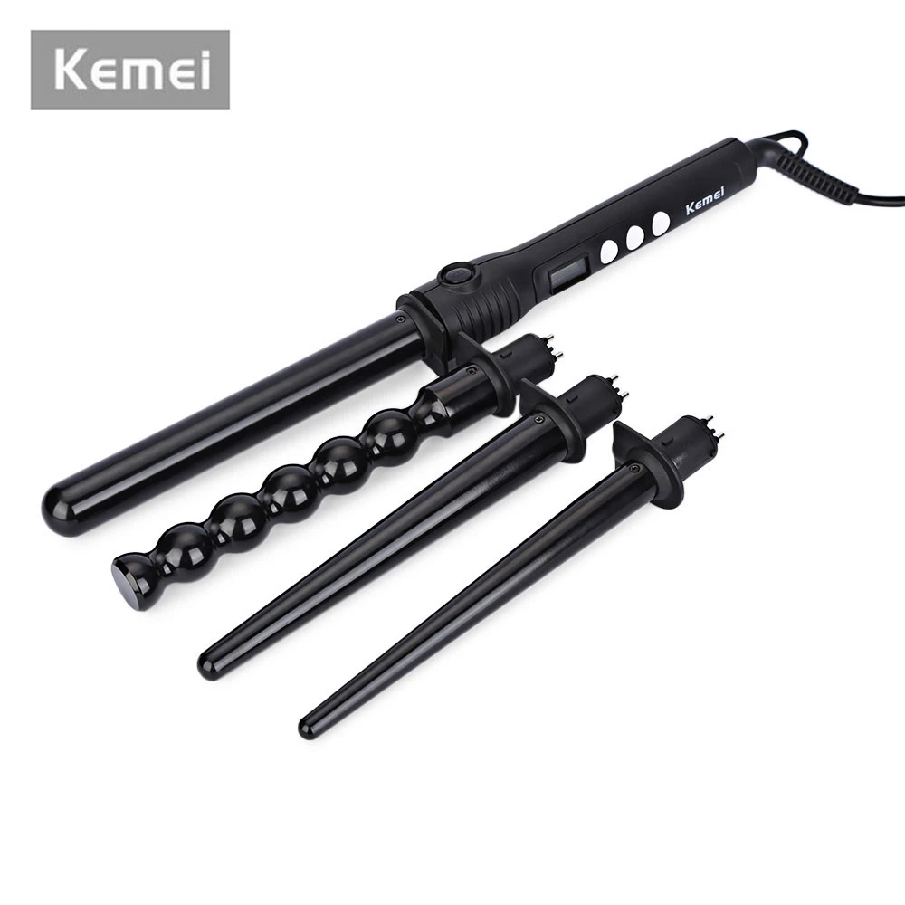 Kemei KM4083 4 в 1 Профессиональный 110 240 В бигуди для волос ролик съемный щипцы завивки