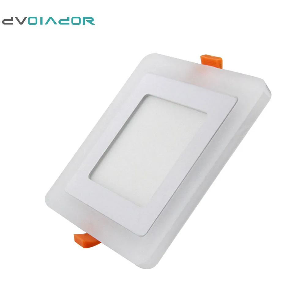 DVOLADOR Square Double Color LED Panel Light 6W 9W 16W AC110V-220V led Ceiling Recessed Downlight for home Decoration light | Лампы и