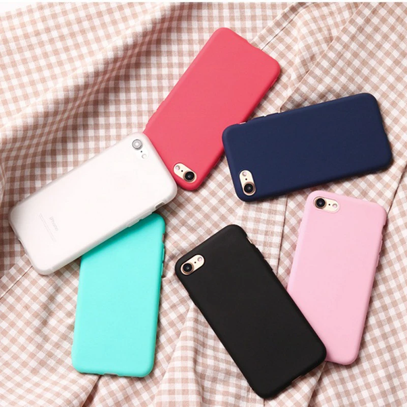 Soft Silicone TPU Cases Candy Color Phone Cover for iPhone 5 5S 6 6S 7 Plus Ultra Thin Back Capa Shell Coque Skin Funda VQ328 |