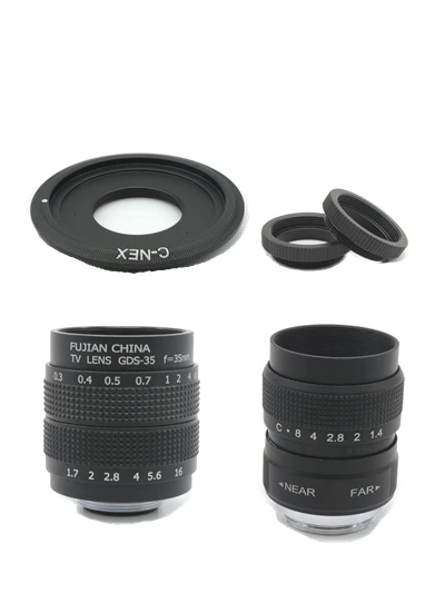 

2 в 1 CC ТВ с фокусным расстоянием 25 мм f1.4/35 мм F1.7 ТВ для камеры наружного наблюдения + С-образное крепление для объектива + Кольцевая вспышка дл...