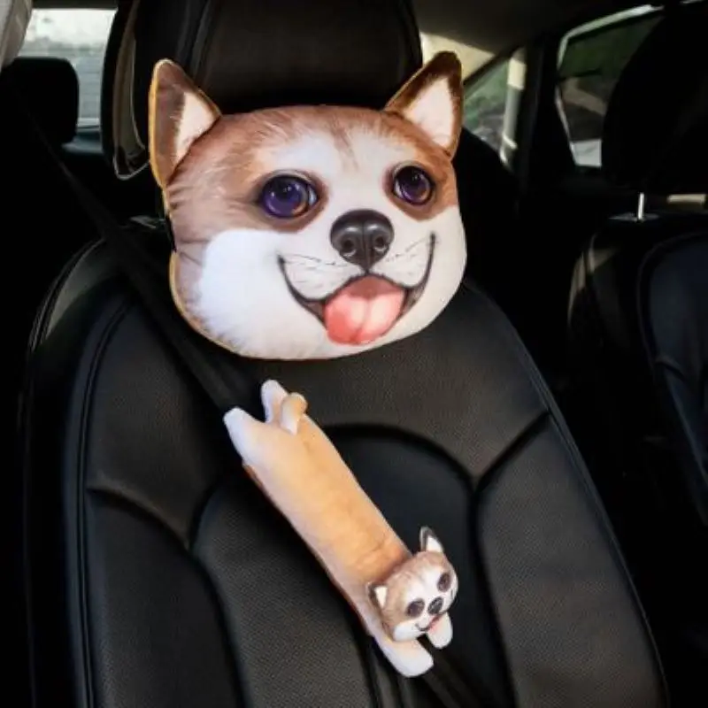 Подушка для шеи на подголовник автомобиля мультяшная 3d подушка поясницы сиденье