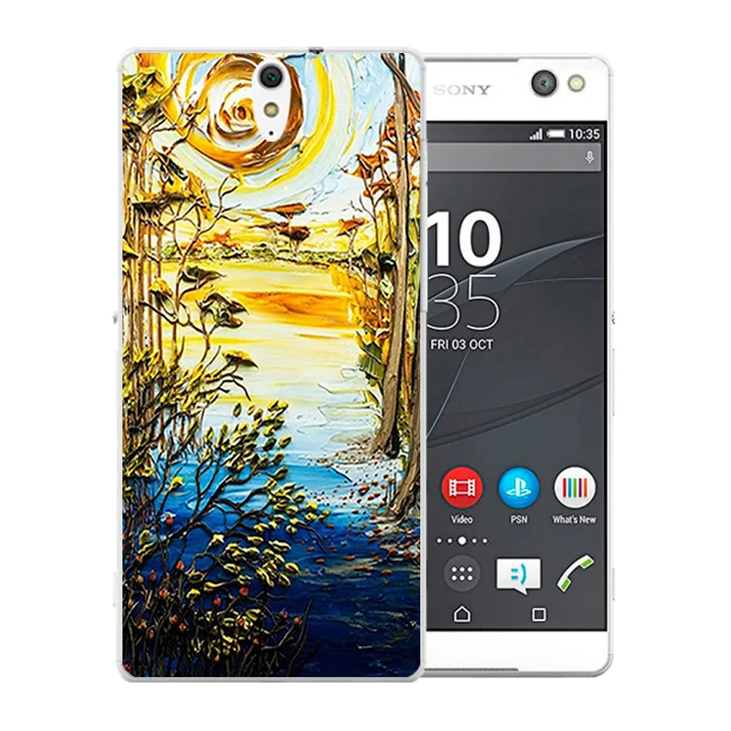 Soft Silicone Back Cover Case For Sony Xperia C5 Ultra /Dual E5553 E5506 E5533 Coque Van Gogh Pattern Capa for |
