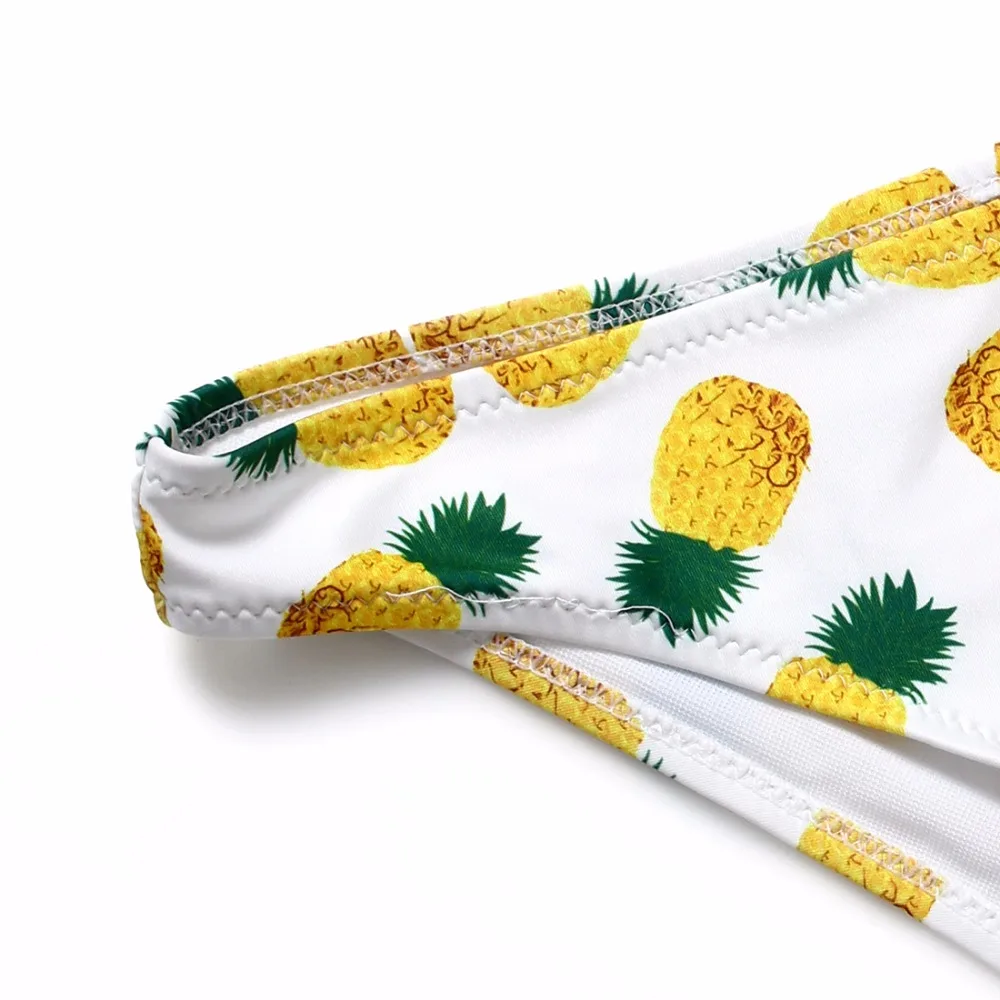 

Brazilian bikini set 2018 Pineapple Bikinis push up Swimwear Female Ruffle thong Bikini micro Bathing suits swimsuit women