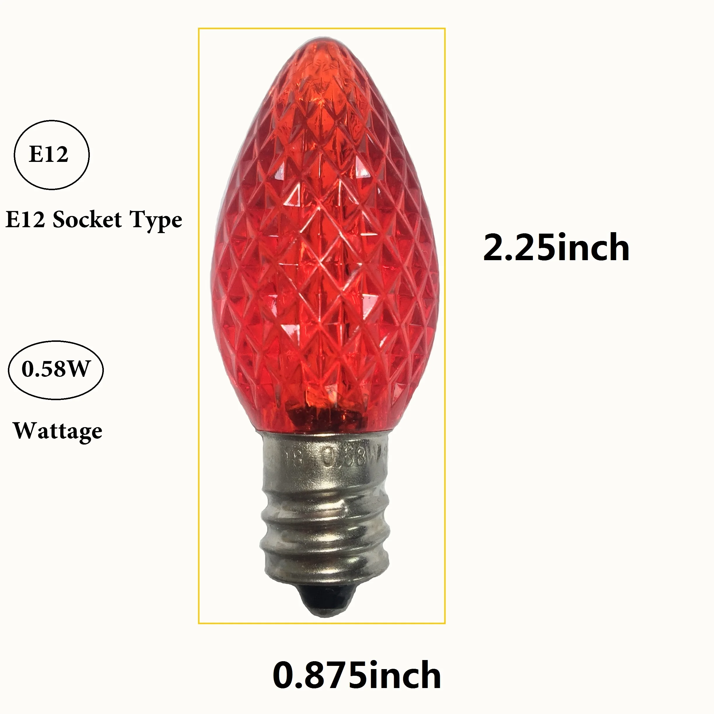 UL Listed 25 Pack C7 светодиодный сменный лампочка, 2 SMD СВЕТОДИОДНЫЙ s в каждой Рождественская лампа для наружных струнных ламп, многоцветный