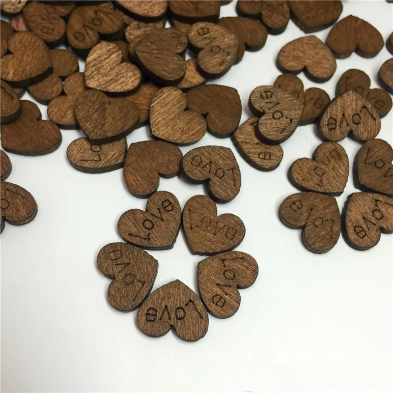 100 шт./упак. креативное деревенское дерево любовь сердце свадебный стол