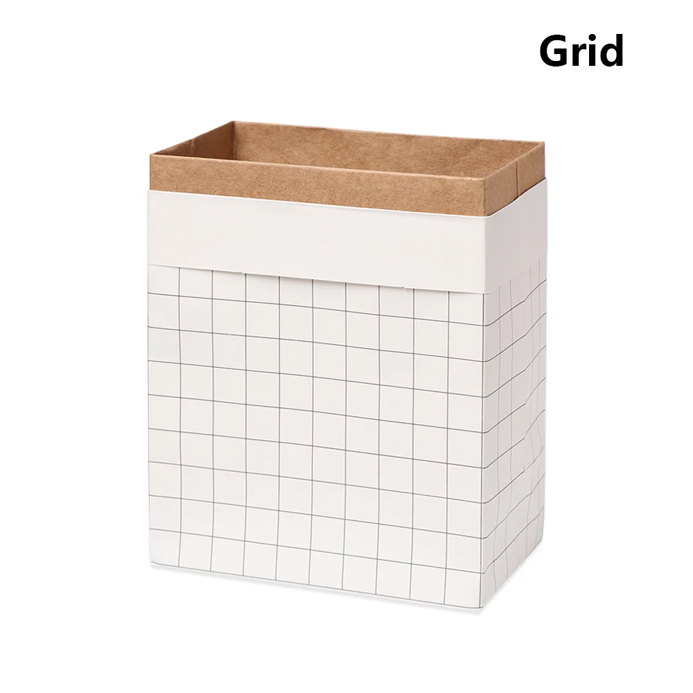 grid 1 шт. DIY домашний декор сушеная корзина для растений Свадебный крафт-бумажный мешок цветочный горшок искусственная ваза для цветов крафт-бумажный мешок цветочный горшок - Цвет: grid