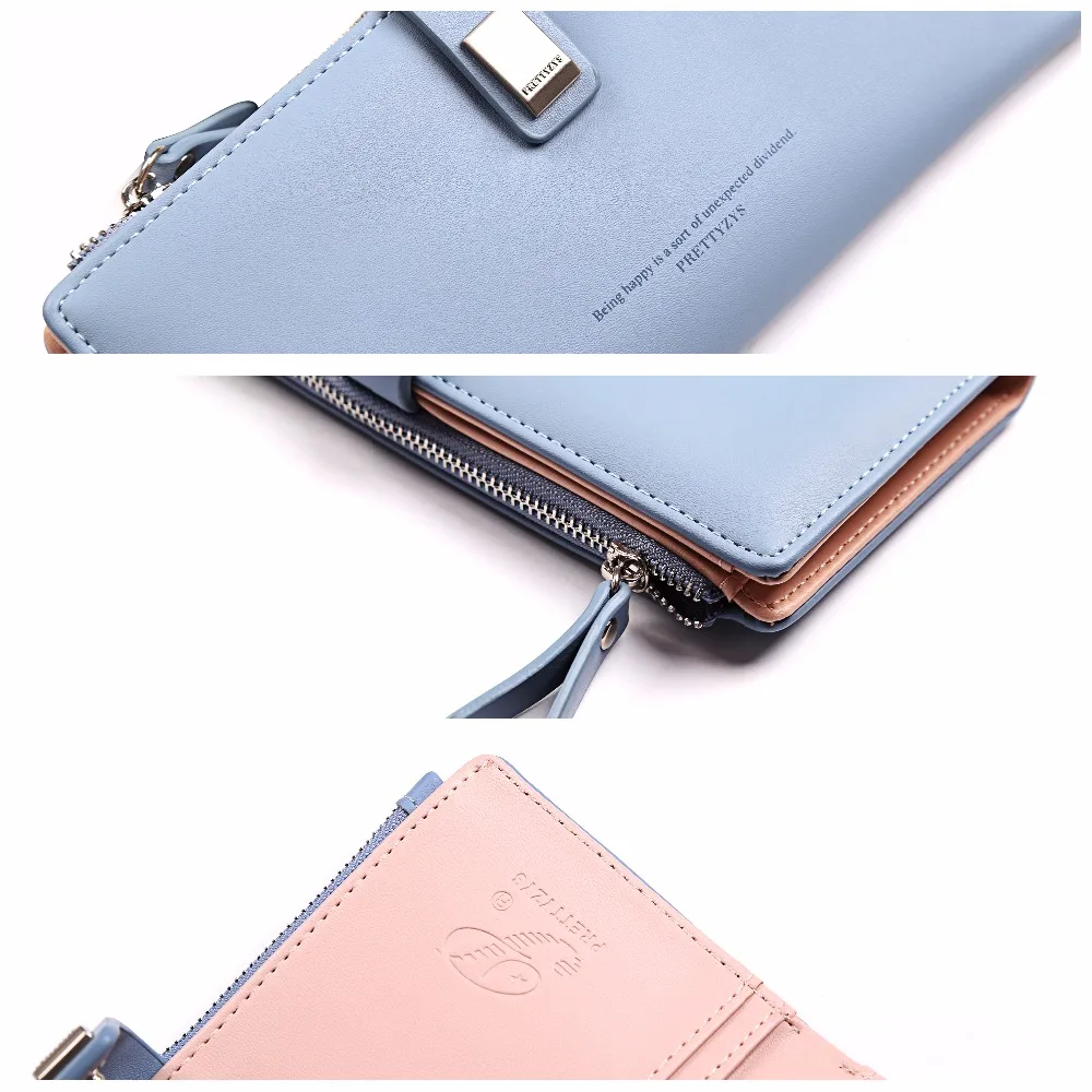 3 размера 2017 Модный женский кожаный кошелек короткая длинная застежка милые