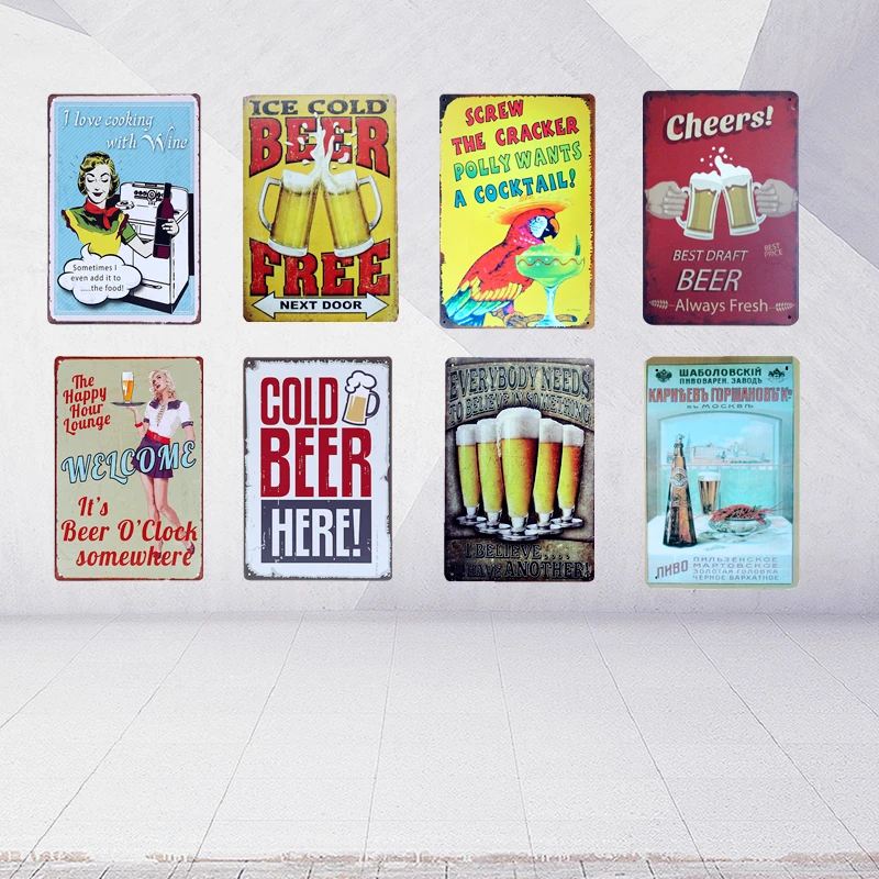 Металлический налет для пива без Холодного Льда винтажный Ретро домашний декор