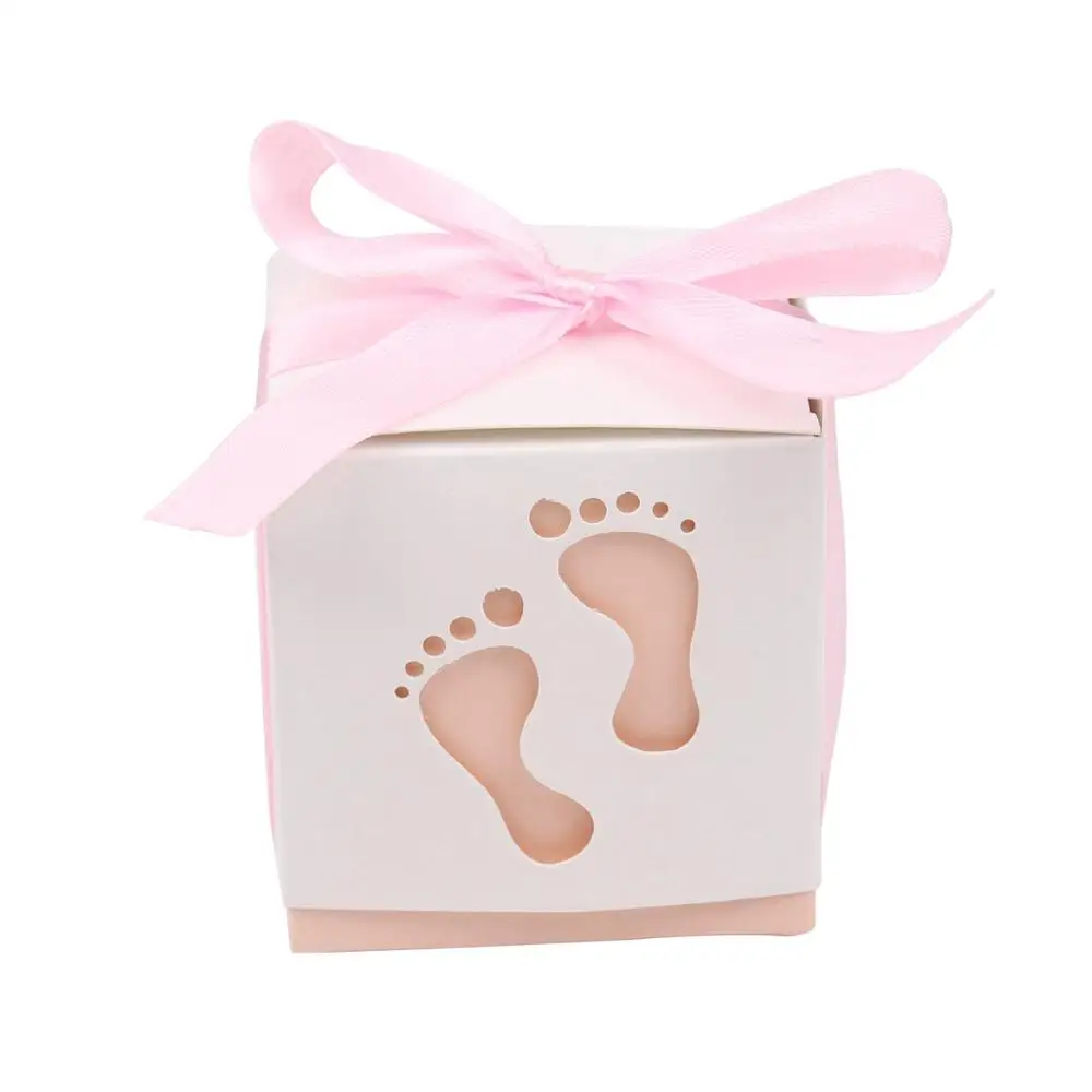 Pink 1 Huiran, 10 шт., коробки для конфет, для дня рождения, вечеринки, свадьбы, для ребенка, с лазерным нарезом, для девочки, розовая коробка, Декор, для ребенка, коробка для конфет - Цвет: Pink 1