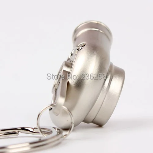 Партия 10 шт. рукавом подшипника Spinning Turbo турбины брелок Турбокомпрессор matt silver