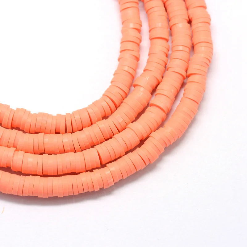 Tomato 6x1 мм 380~ 400 шт/прядь плоский круглый ручной работы Полимерная глина россыпью Boho африканские бусины разделители для ювелирных изделий делая результаты DIY D35 - Цвет: Tomato