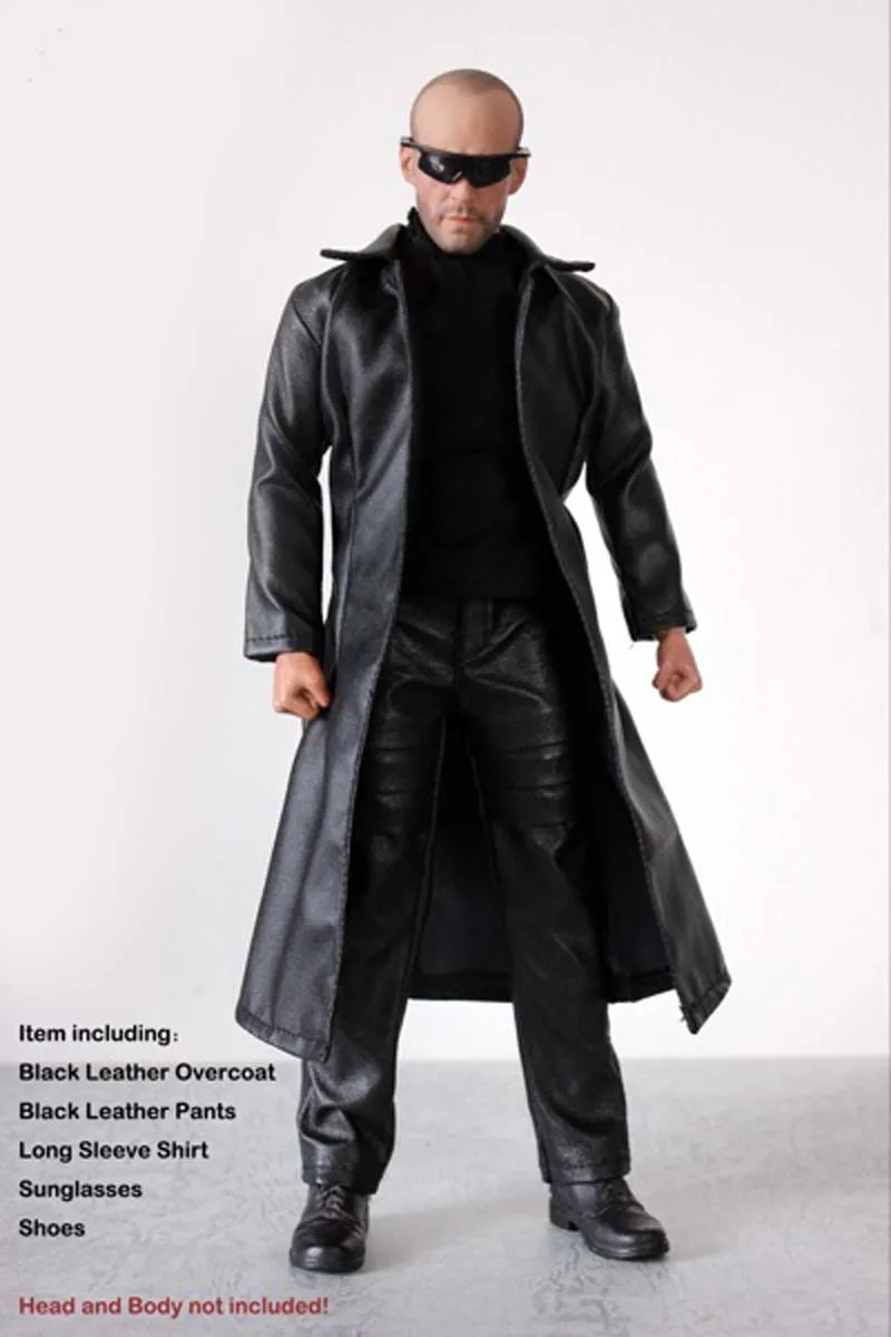 1:6 Scale Male Soldier Black Leather Coat with Pants Shoes for 12inch Action Figures Without Head Sculpt Body m5 | Игрушки и хобби